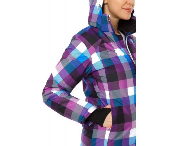 Женская зимняя горнолыжная куртка фиолетового цвета 1807F