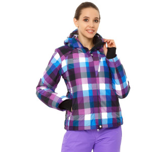 Женская зимняя горнолыжная куртка фиолетового цвета 1807F