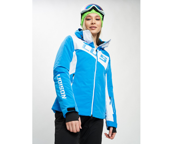 Горнолыжная куртка женская синего цвета 77030S