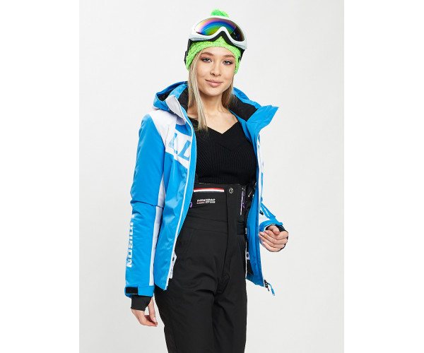 Горнолыжная куртка женская синего цвета 77030S