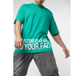 Футболка оверсайз зеленого цвета 224012Z