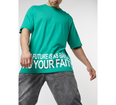 Футболка оверсайз зеленого цвета 224012Z