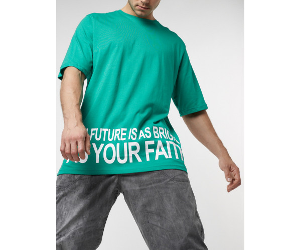 Футболка оверсайз зеленого цвета 224012Z