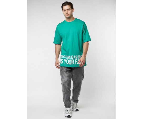 Футболка оверсайз зеленого цвета 224012Z