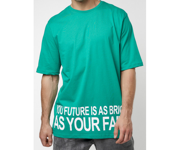 Футболка оверсайз зеленого цвета 224012Z