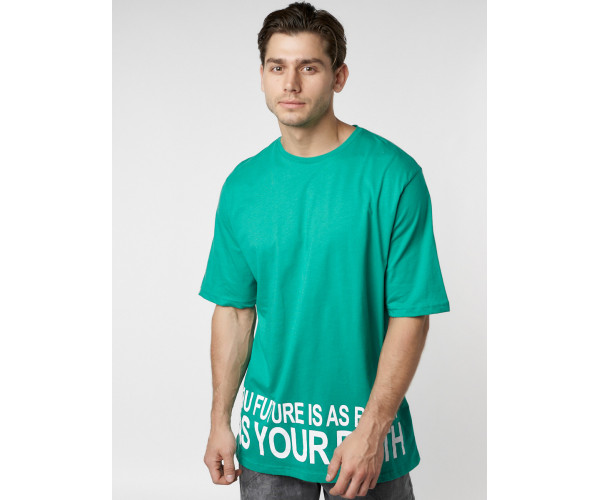Футболка оверсайз зеленого цвета 224012Z