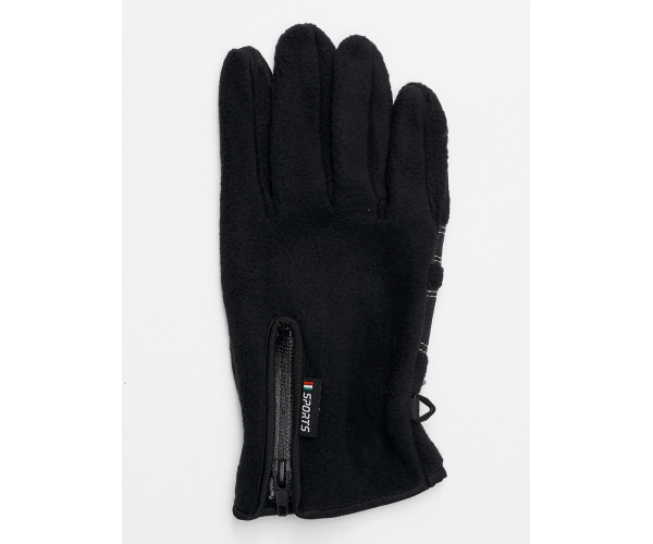 Перчатки мужские на флисе черного цвета 699Ch
