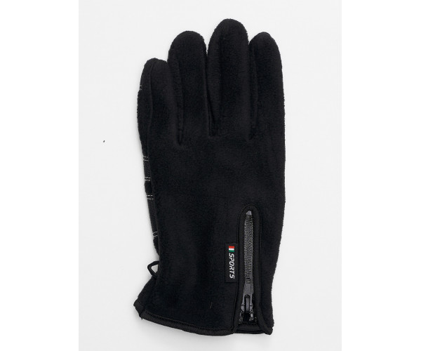 Перчатки мужские на флисе черного цвета 699Ch