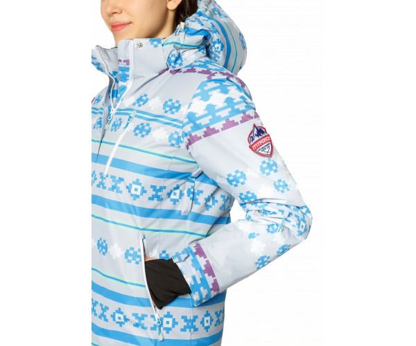 Женская зимняя горнолыжная куртка серого цвета 1795Sr