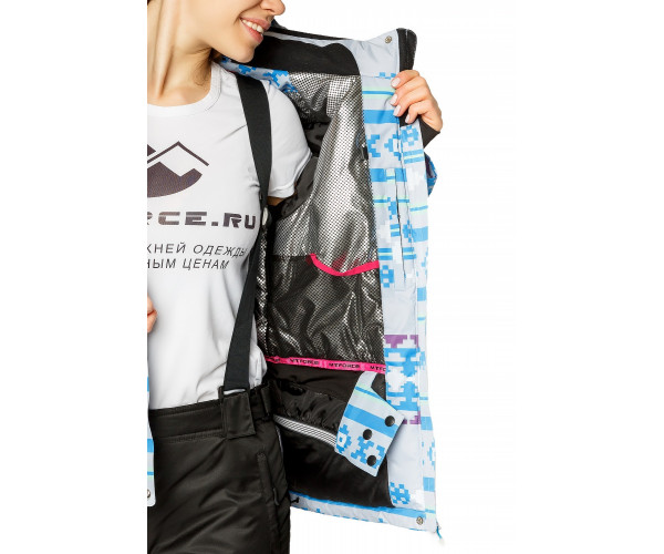 Женская зимняя горнолыжная куртка серого цвета 1795Sr