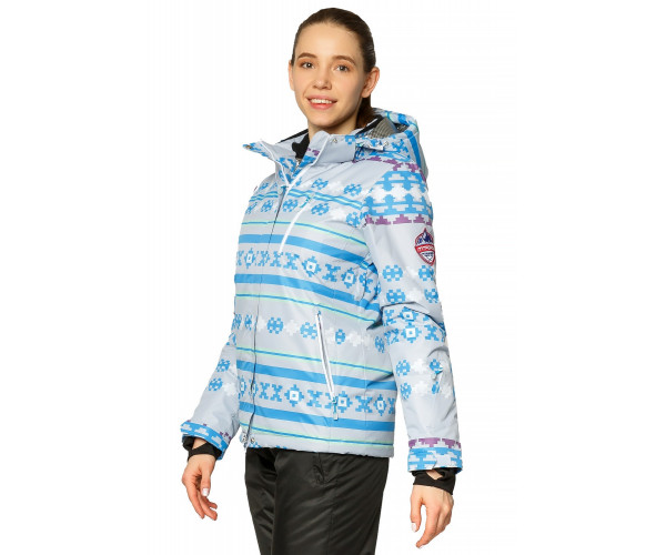 Женская зимняя горнолыжная куртка серого цвета 1795Sr