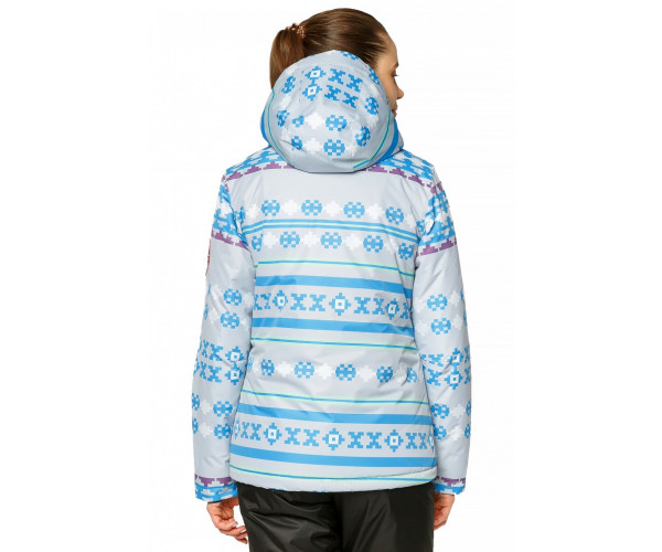 Женская зимняя горнолыжная куртка серого цвета 1795Sr