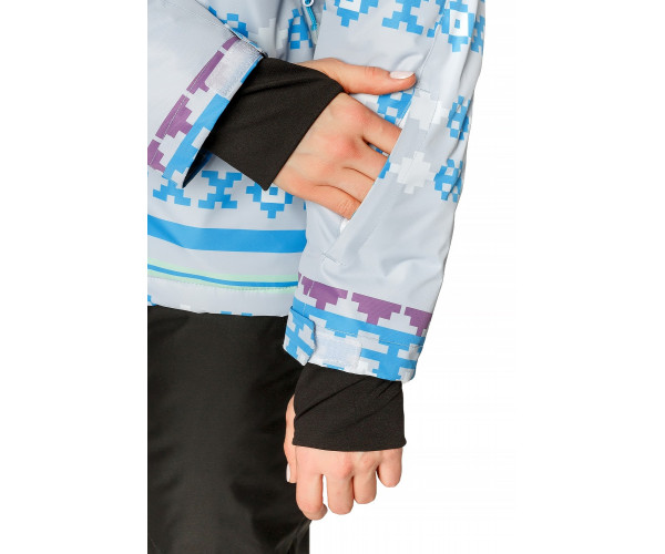 Женская зимняя горнолыжная куртка серого цвета 1795Sr