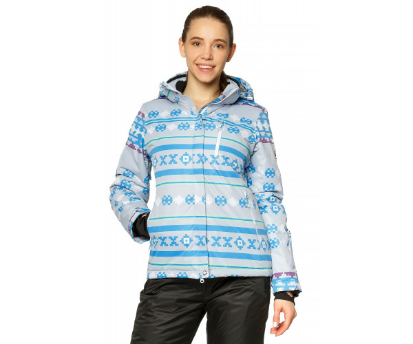 Женская зимняя горнолыжная куртка серого цвета 1795Sr