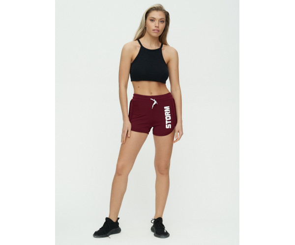 Спортивные шорты женские бордового цвета 3005Bo