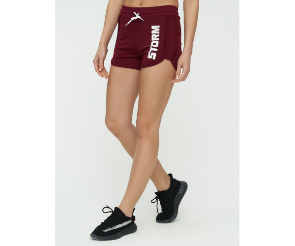 Спортивные шорты женские бордового цвета 3005Bo