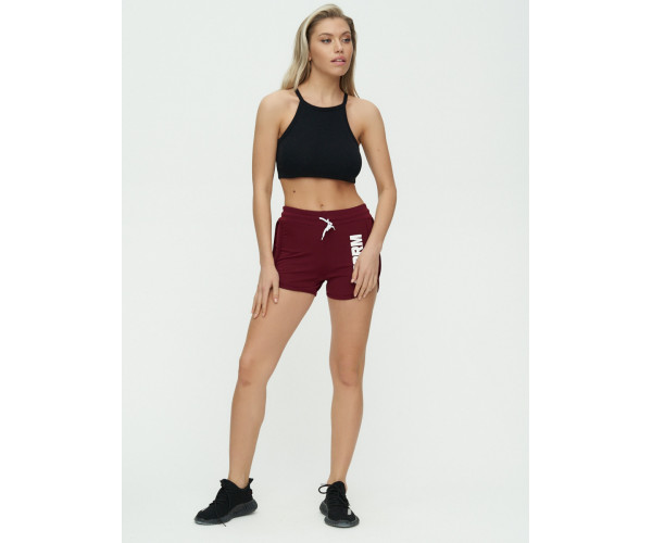 Спортивные шорты женские бордового цвета 3005Bo