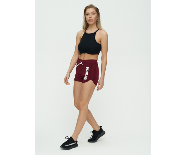 Спортивные шорты женские бордового цвета 3005Bo