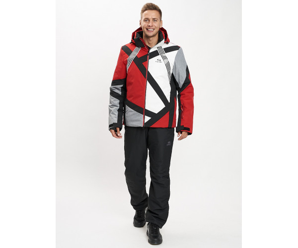 Горнолыжный костюм мужской красного цвета 077015Kr