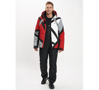 Горнолыжный костюм мужской красного цвета 077015Kr