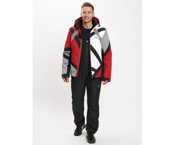 Горнолыжный костюм мужской красного цвета 077015Kr