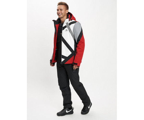 Горнолыжный костюм мужской красного цвета 077015Kr