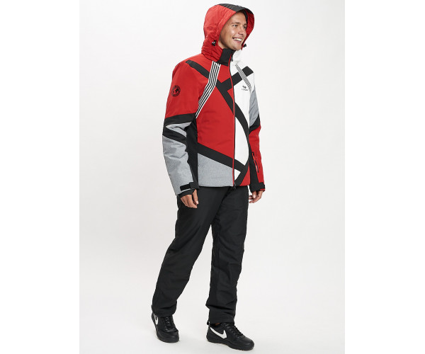 Горнолыжный костюм мужской красного цвета 077015Kr