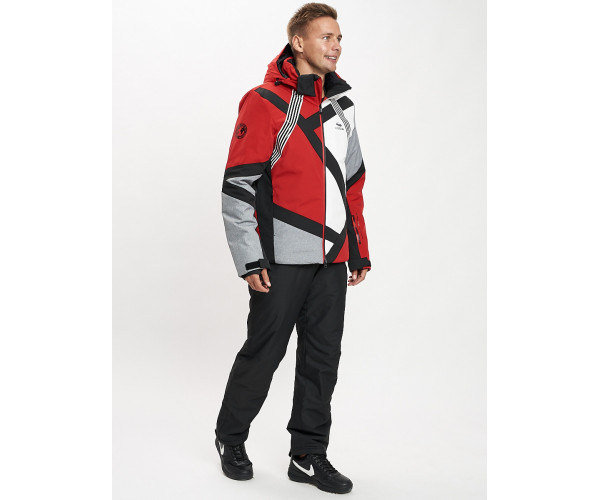 Горнолыжный костюм мужской красного цвета 077015Kr