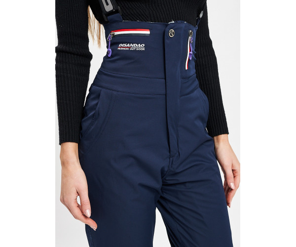 Горнолыжный костюм женский темно-синего цвета 077034TS