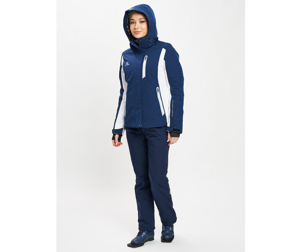 Горнолыжный костюм женский темно-синего цвета 077034TS
