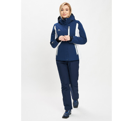 Горнолыжный костюм женский темно-синего цвета 077034TS