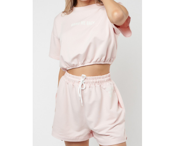 Костюм шорты и топ розового цвета 22109R