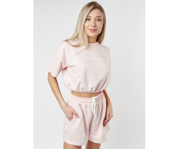 Костюм шорты и топ розового цвета 22109R