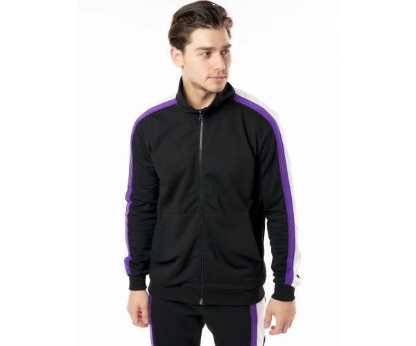 Спортивный костюм трикотажный черного цвета 9157Ch