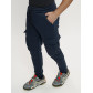 Брюки джоггеры с начесом мужские зимние темно-синего цвета 1095TS