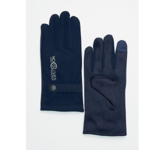 Классические перчатки зимние мужские темно-синего цвета 603TS