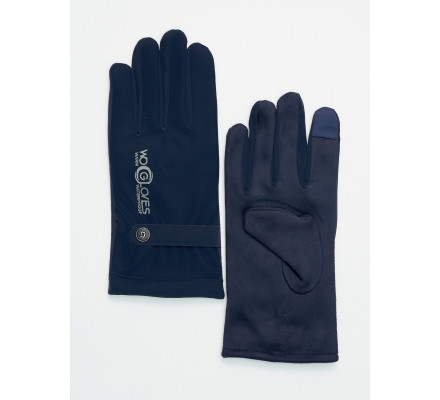 Классические перчатки зимние мужские темно-синего цвета 603TS