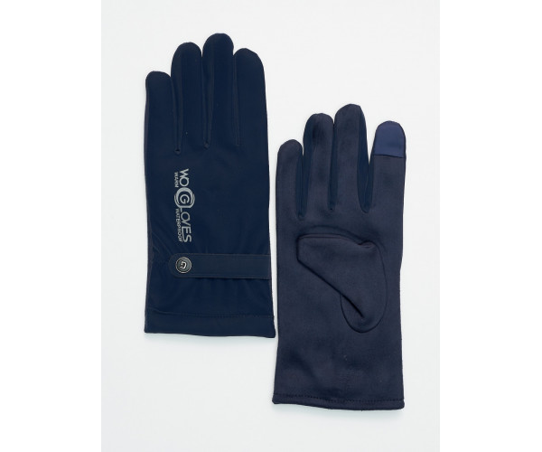 Классические перчатки зимние мужские темно-синего цвета 603TS