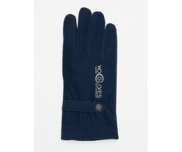 Классические перчатки зимние мужские темно-синего цвета 603TS