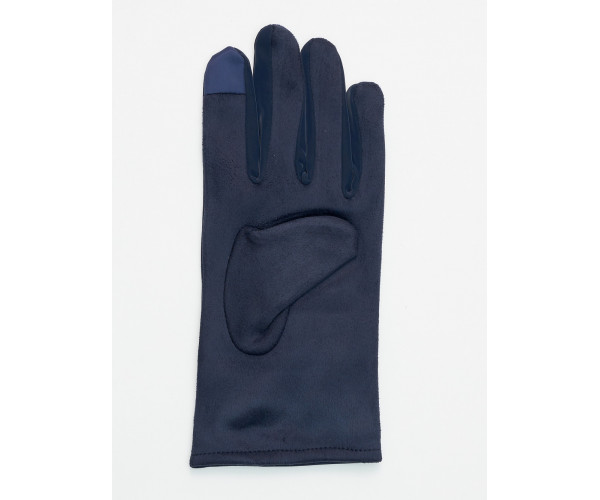 Классические перчатки зимние мужские темно-синего цвета 603TS