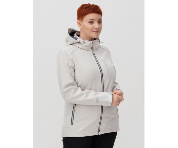 Женский осенний весенний костюм спортивный из ткани softshell большого размера бежевого цвета 02031-1B