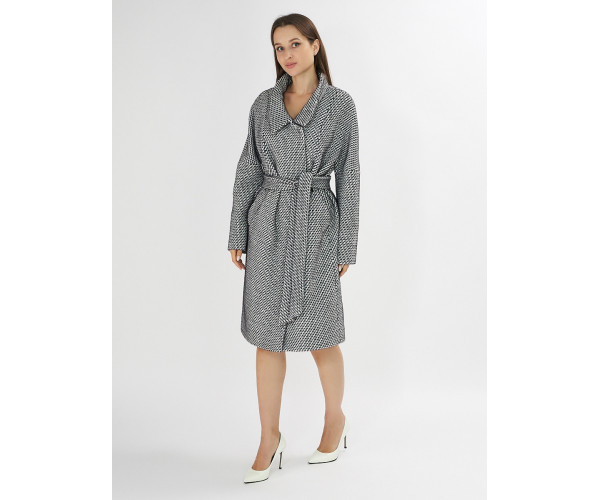Пальто демисезонное серого цвета 42115Sr