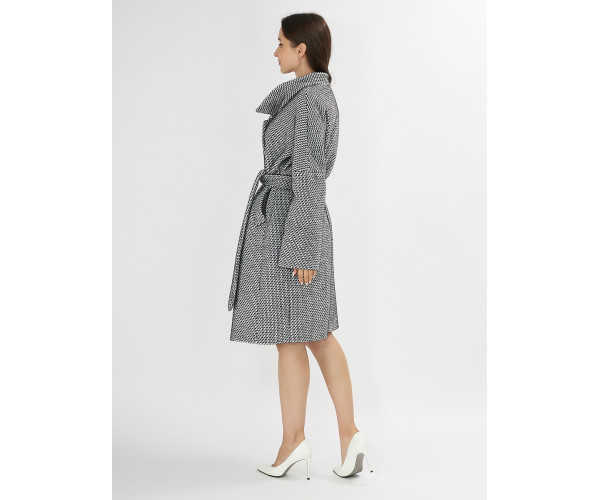 Пальто демисезонное серого цвета 42115Sr