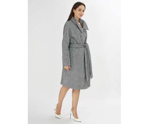 Пальто демисезонное серого цвета 42115Sr