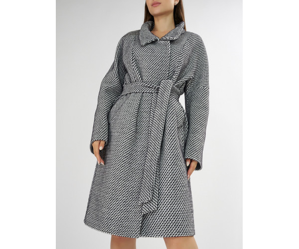 Пальто демисезонное серого цвета 42115Sr