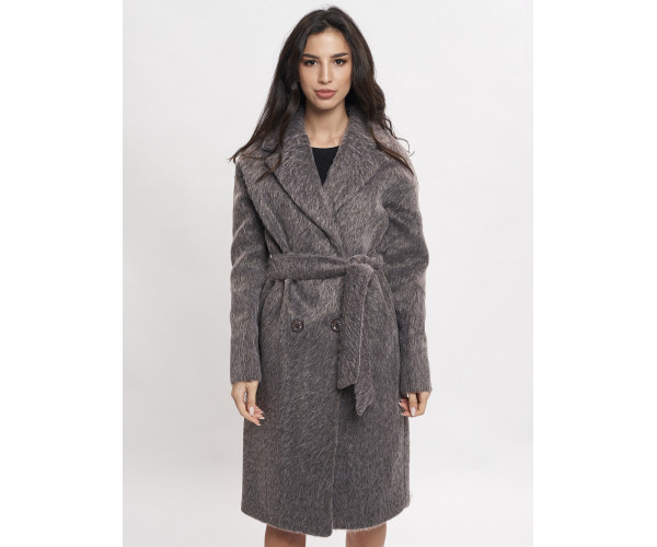 Пальто зимняя женская темно-серого цвета 42114TC