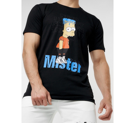 Мужские футболки с принтом черного цвета 221418Ch