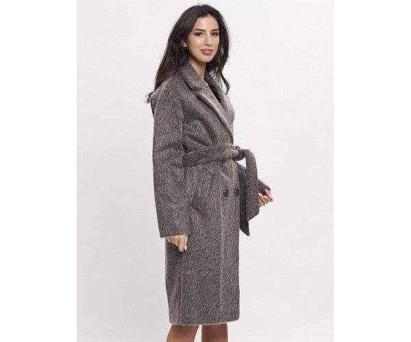 Пальто зимняя женская темно-серого цвета 42114TC