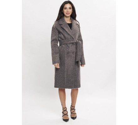 Пальто зимняя женская темно-серого цвета 42114TC