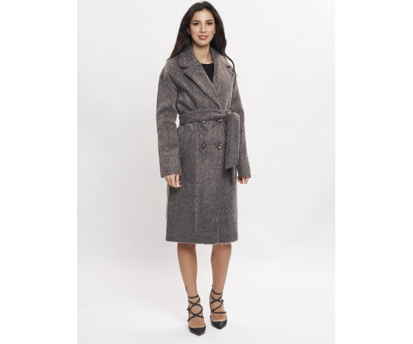 Пальто зимняя женская темно-серого цвета 42114TC